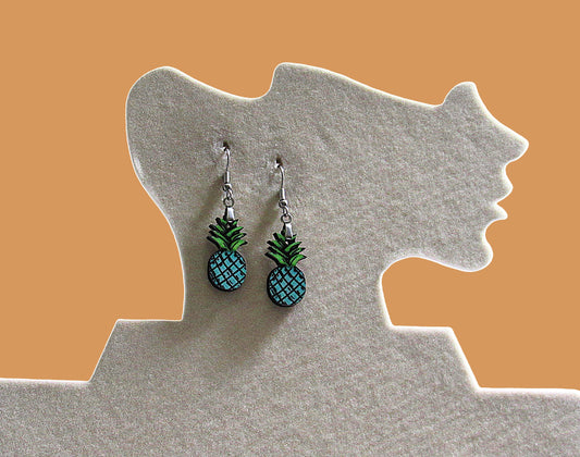 Pineapple Shaped Sublimated Earrings 1 inch