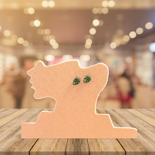 Monstera leaf Shaped Sublimated Stud Earrings MDF