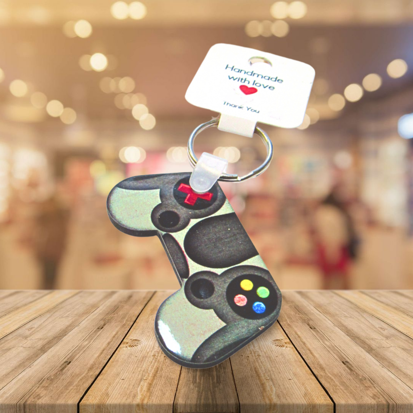 Game Controller Shaped Sublimated Keychain