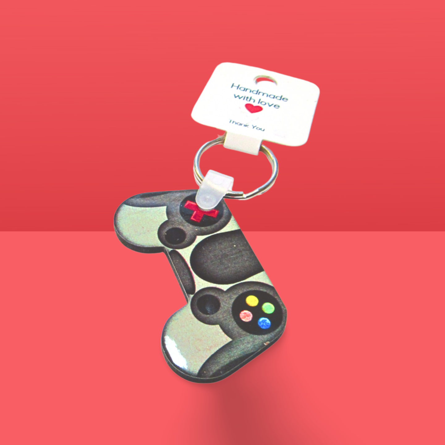 Game Controller Shaped Sublimated Keychain