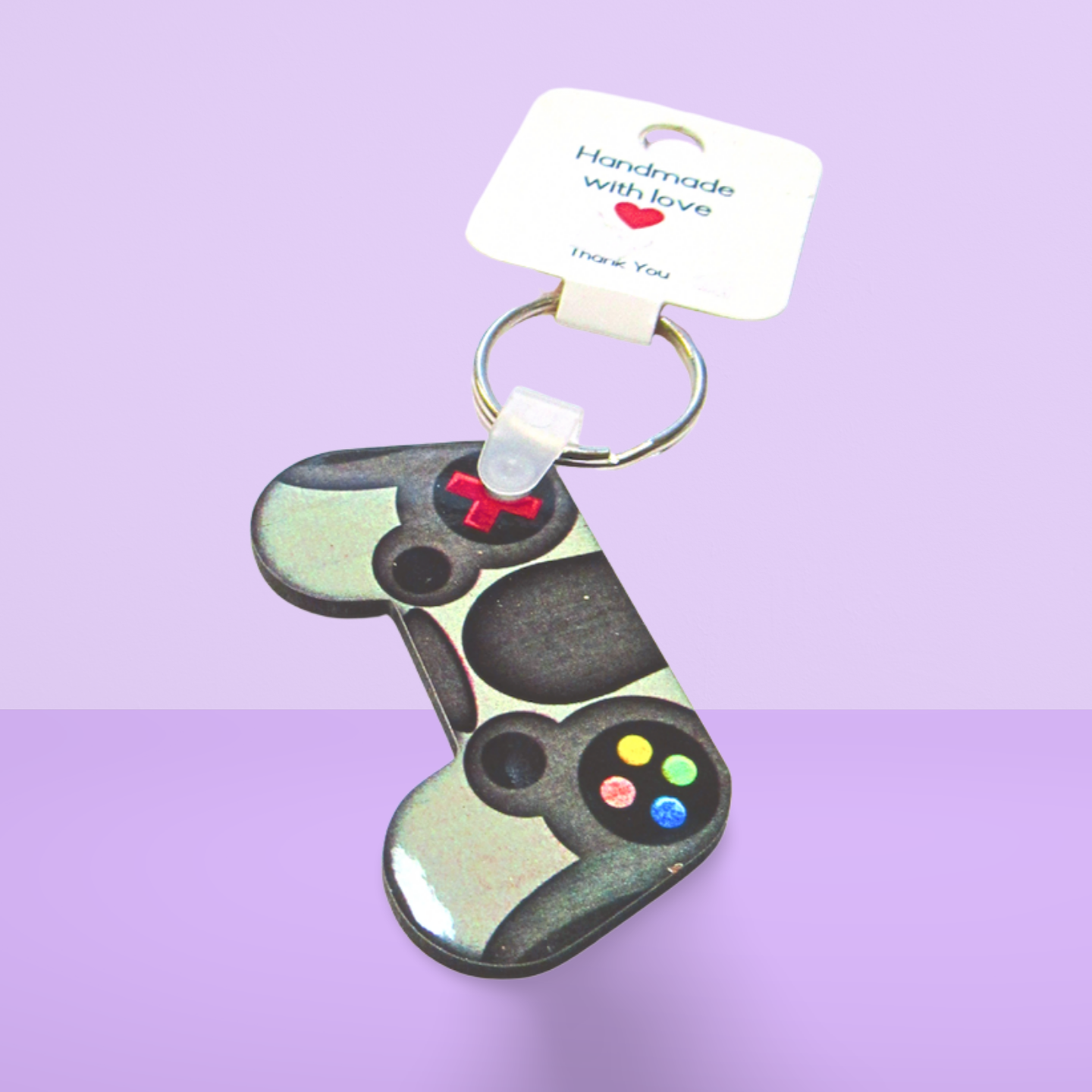 Game Controller Shaped Sublimated Keychain