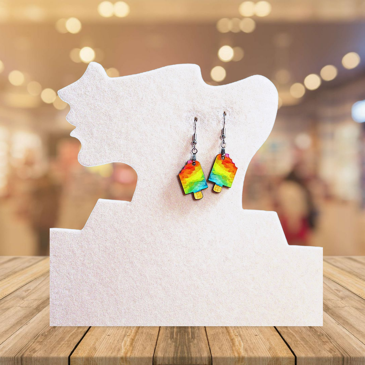 Popsicle  Shaped Sublimated Earrings 1 inch