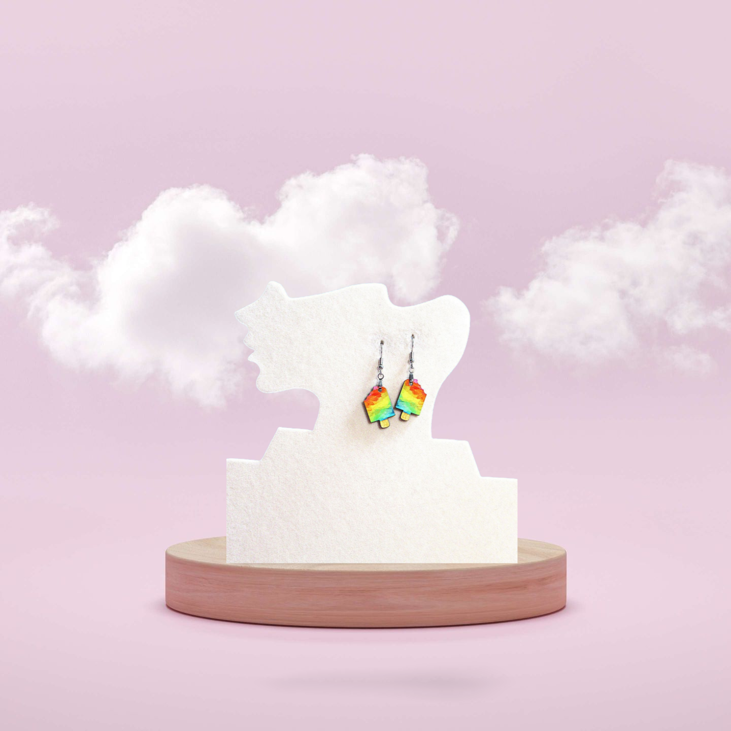 Popsicle  Shaped Sublimated Earrings 1 inch