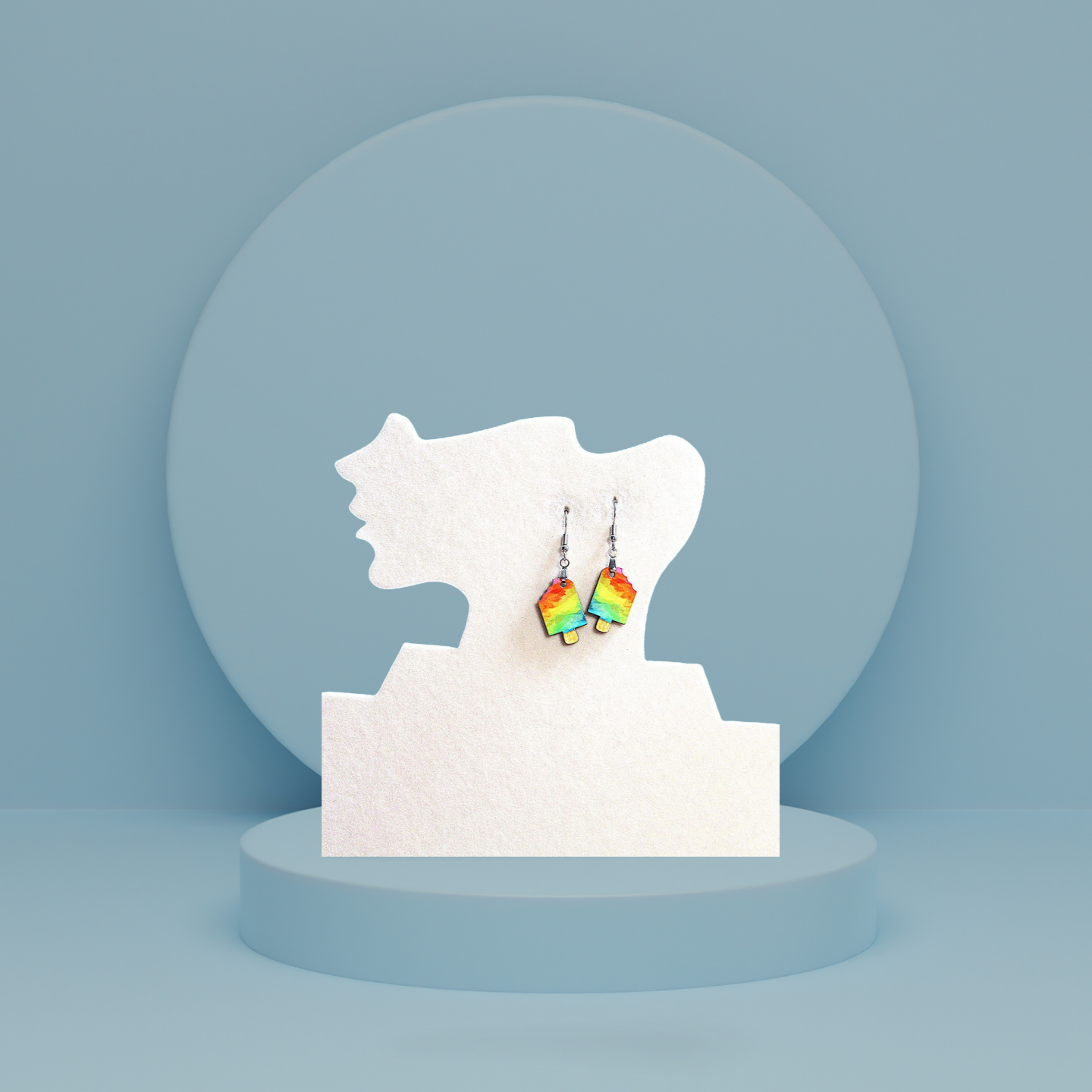 Popsicle  Shaped Sublimated Earrings 1 inch