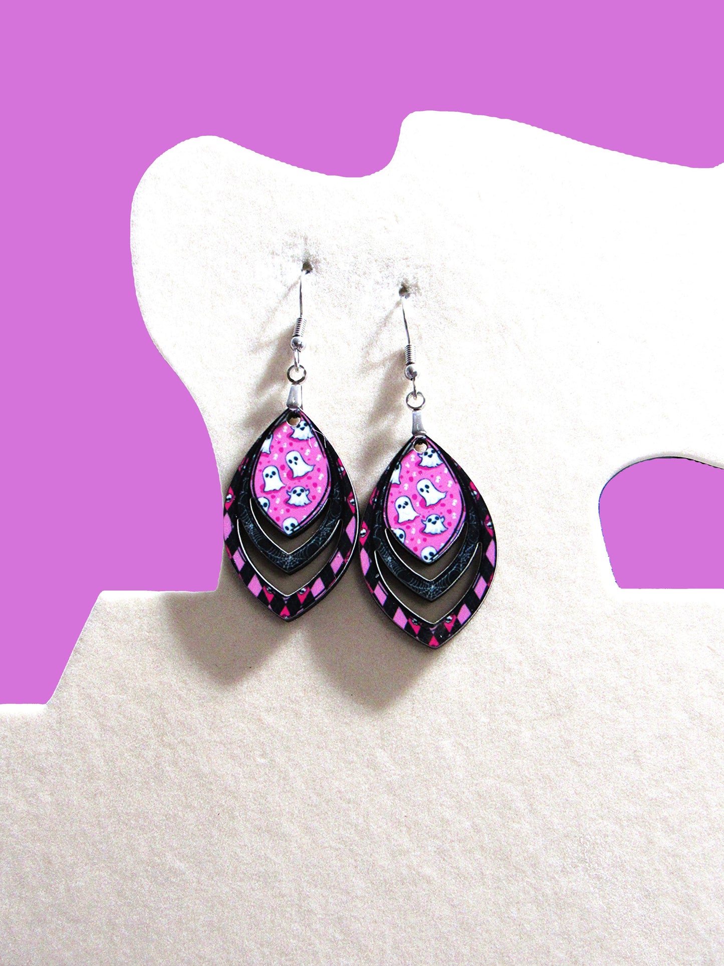 Open Teardrop Shaped Sublimated Earrings 1.5 inch