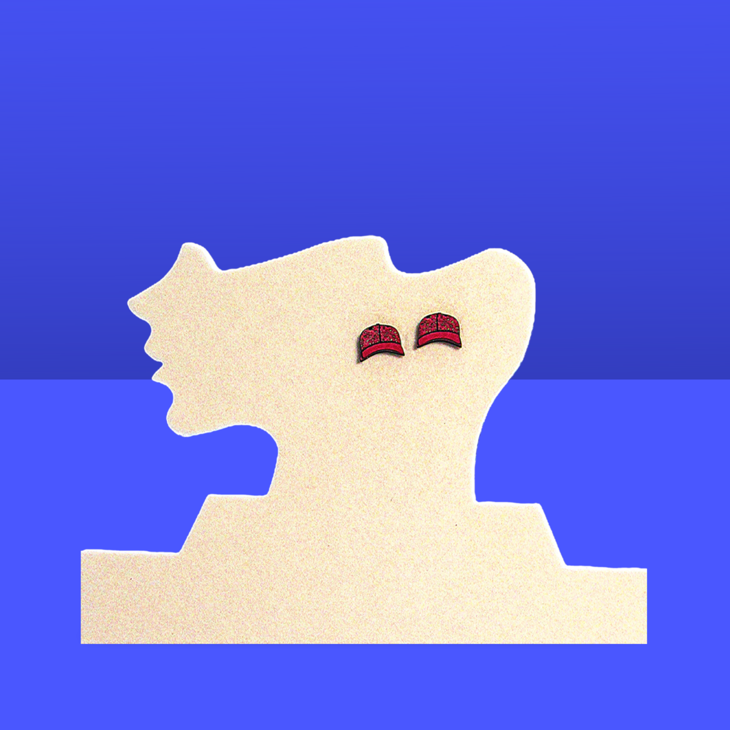 Baseball Cap Shaped Sublimated Earring Stud