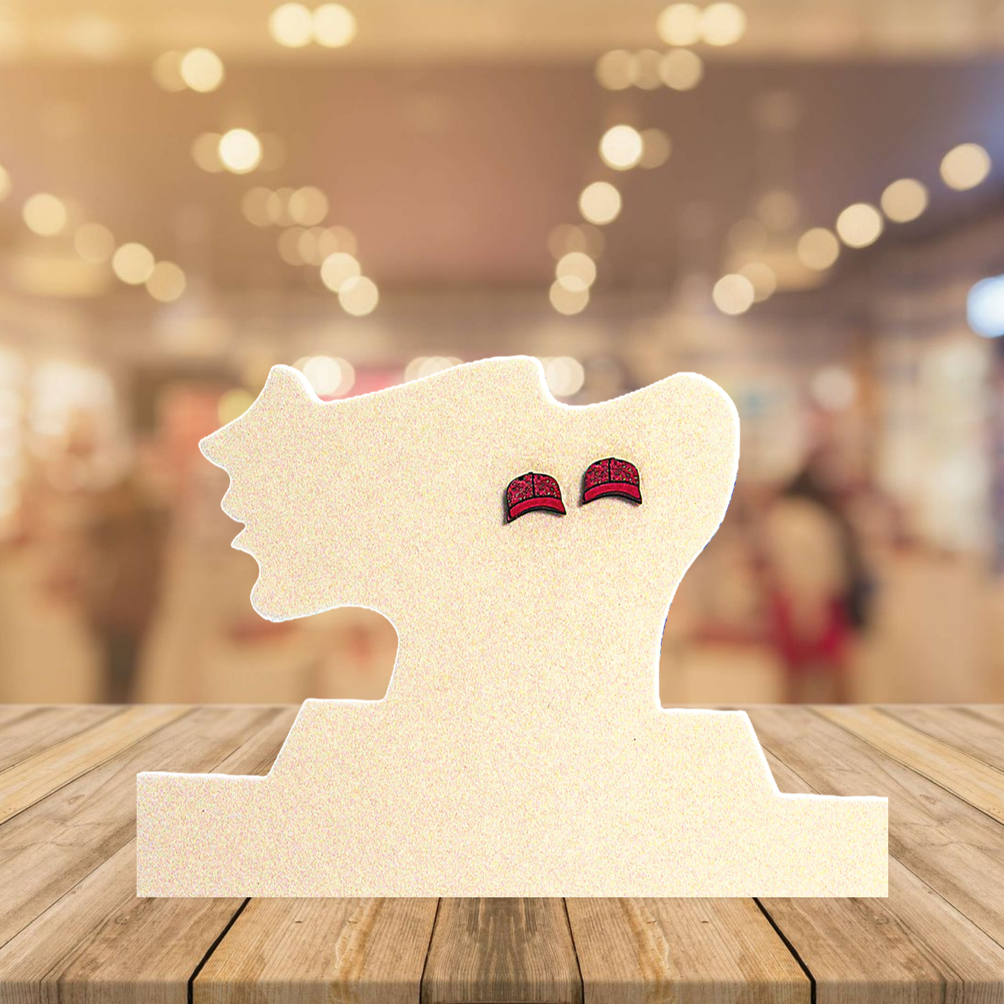 Baseball Cap Shaped Sublimated Earring Stud