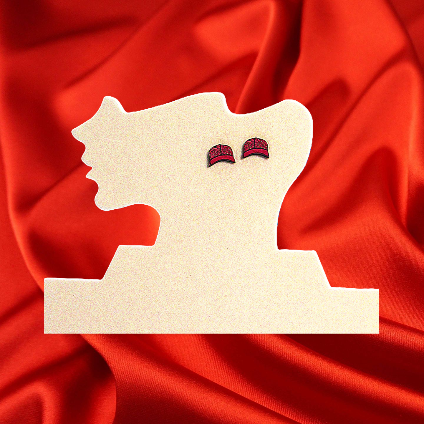 Baseball Cap Shaped Sublimated Earring Stud