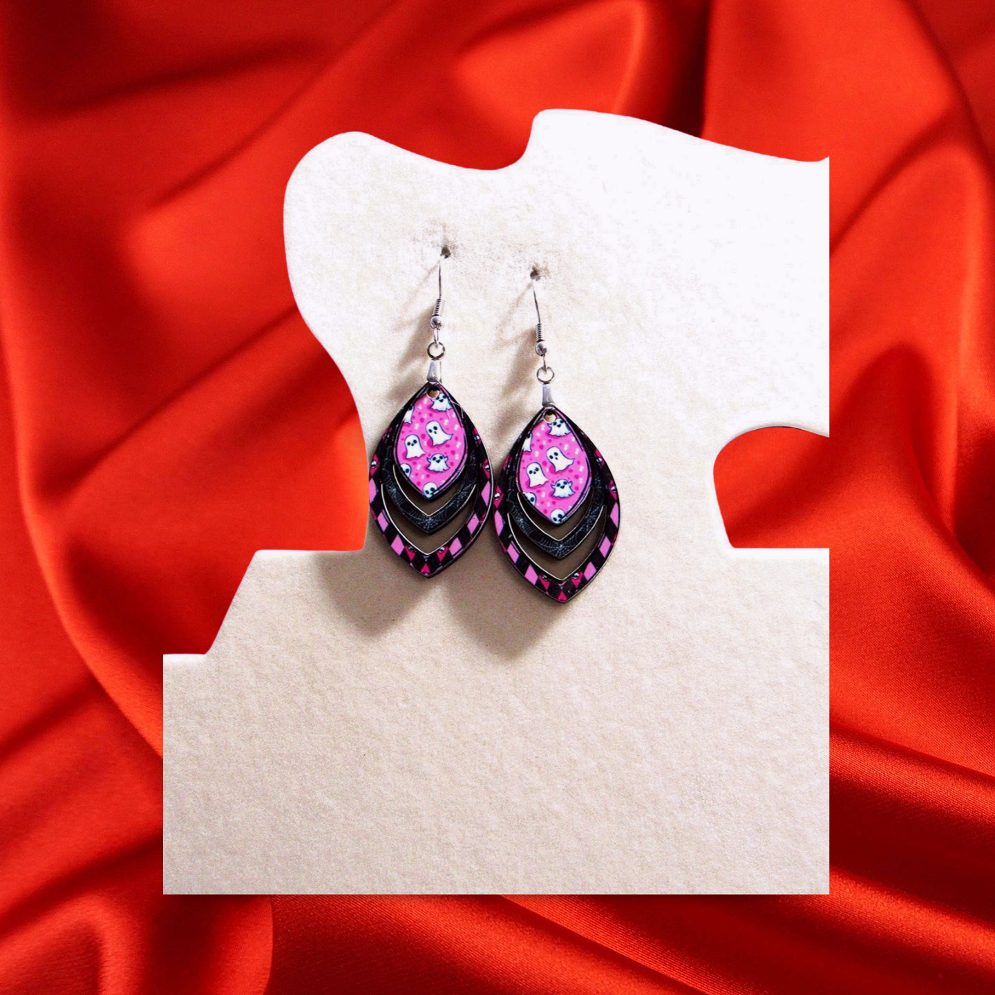 Open Teardrop Shaped Sublimated Earrings 1.5 inch