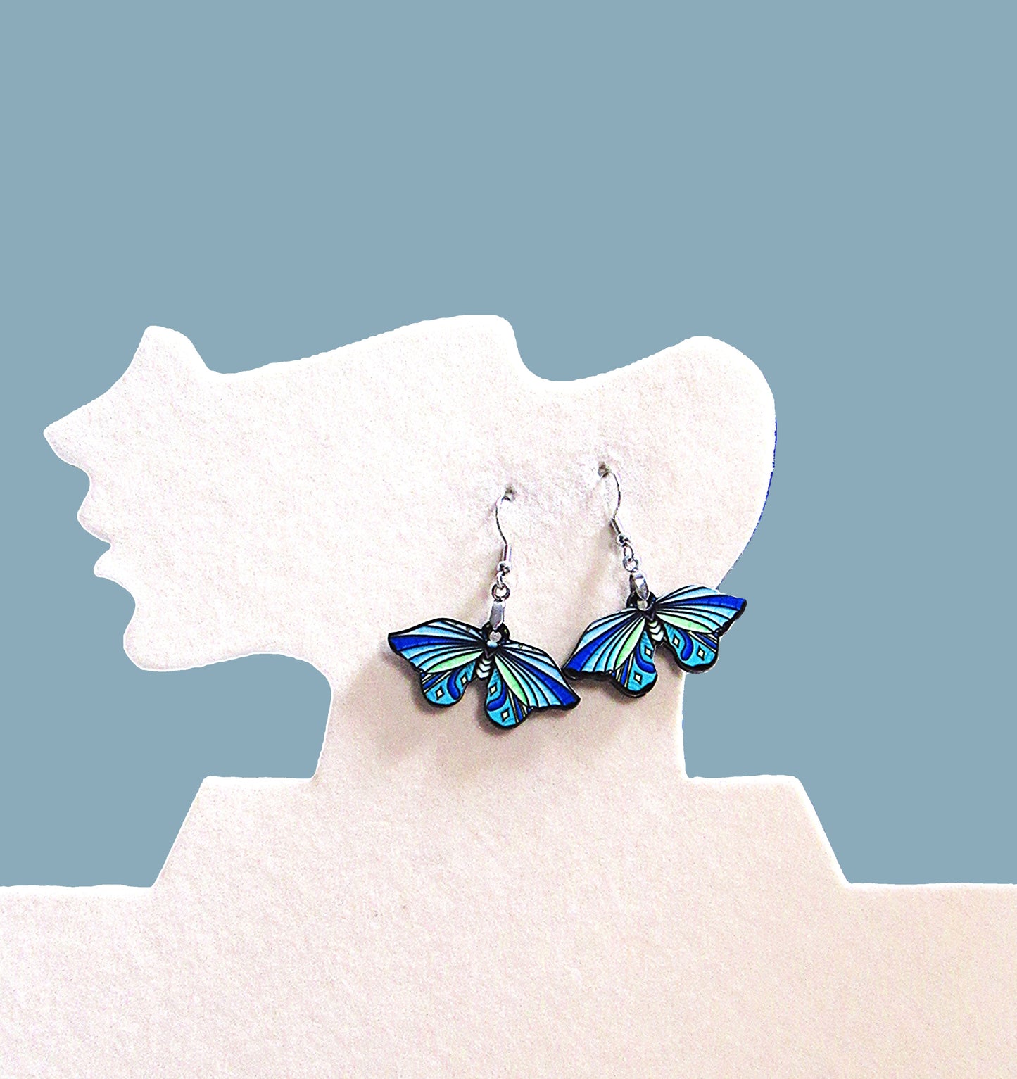 Moth Shaped Sublimated Earring 1.5 inch