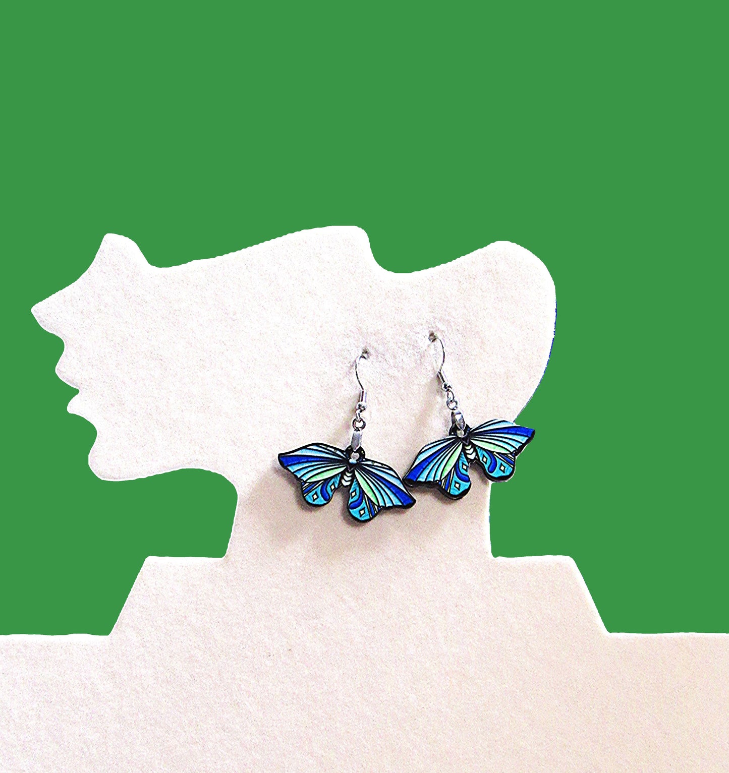 Moth Shaped Sublimated Earring 1.5 inch