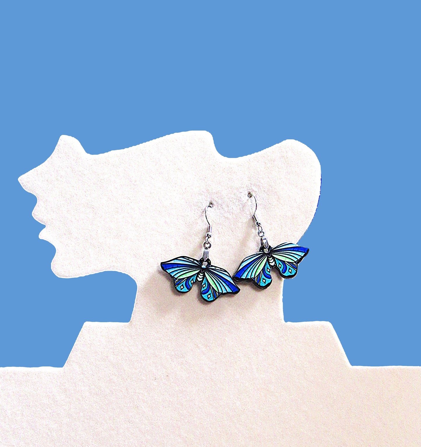 Moth Shaped Sublimated Earring 1.5 inch