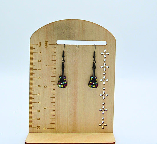 MDF-Guitar Shaped Sublimated Earrings 1 inch
