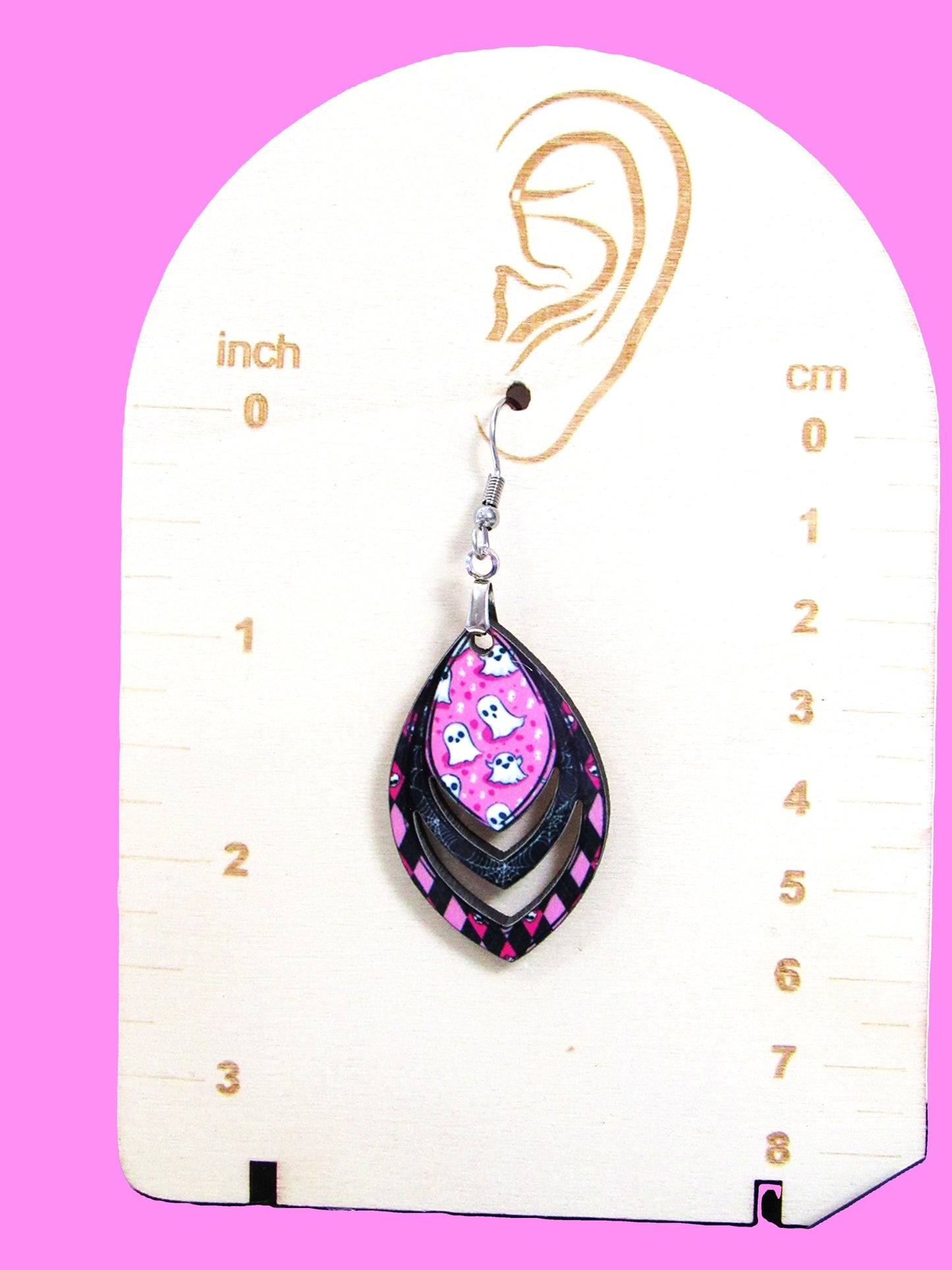 Open Teardrop Shaped Sublimated Earrings 1.5 inch