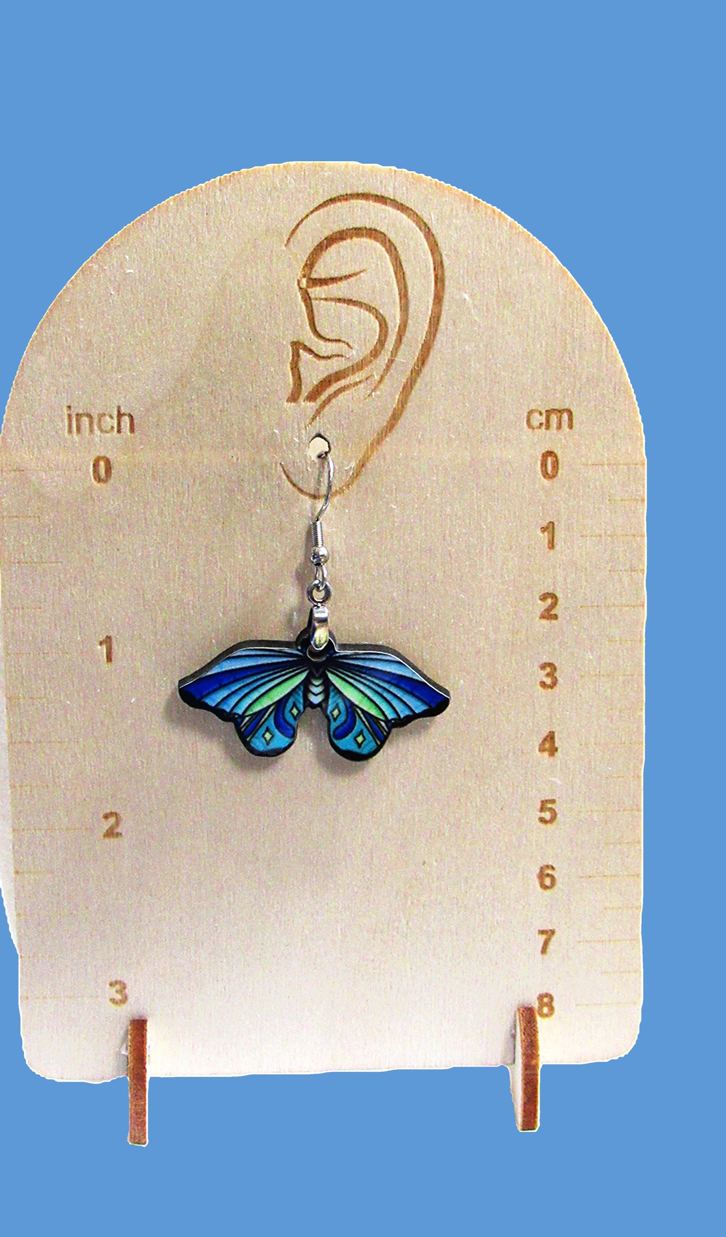 Moth Shaped Sublimated Earring 1.5 inch