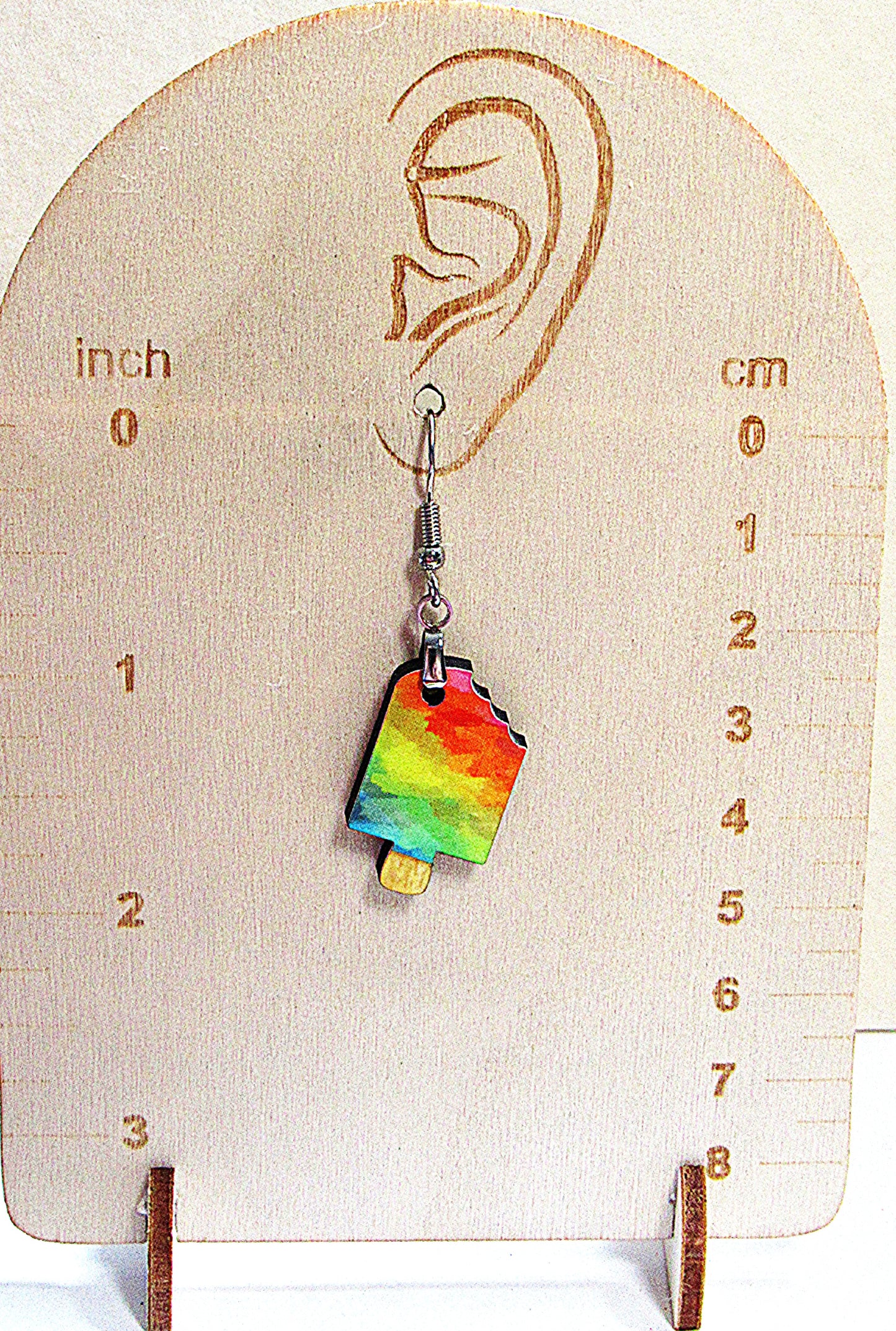 Popsicle  Shaped Sublimated Earrings 1 inch