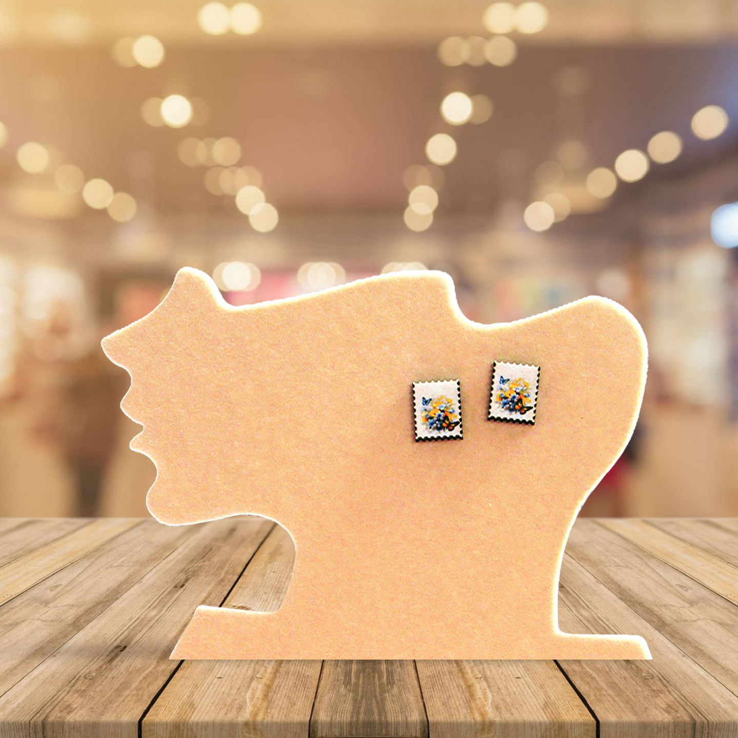 Stamp Shaped Sublimated Stud Earrings