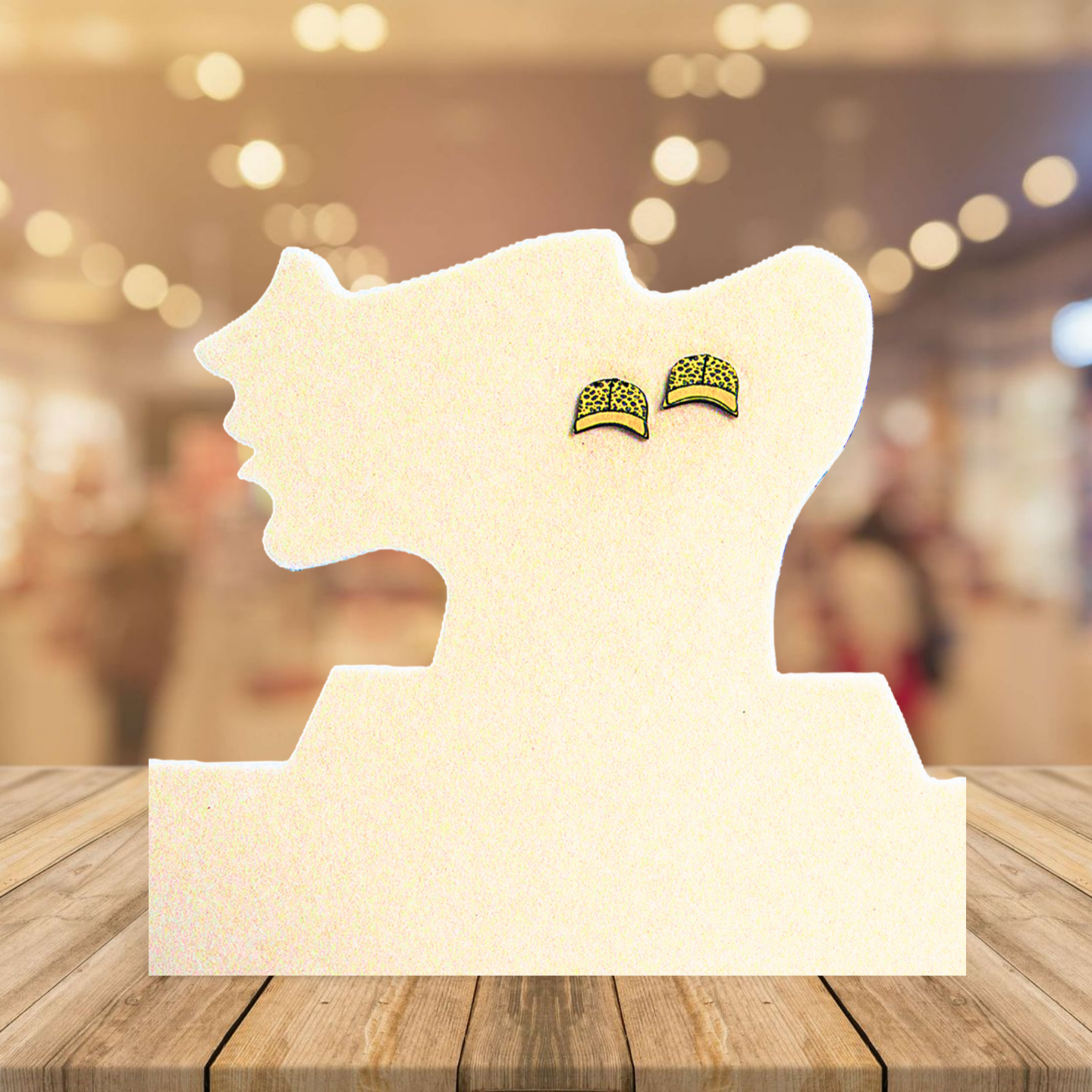 Baseball Cap Shaped Sublimated Earring Stud