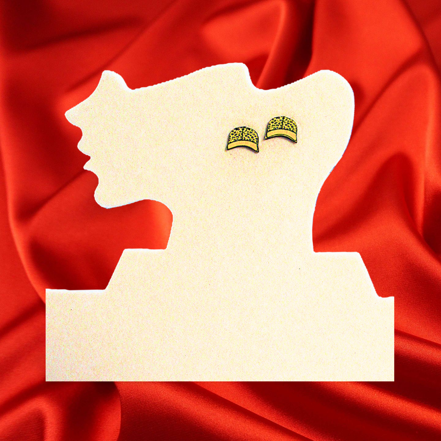 Baseball Cap Shaped Sublimated Earring Stud