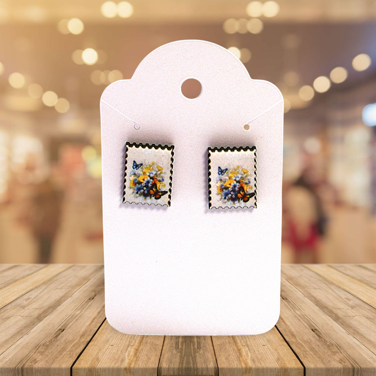 Stamp Shaped Sublimated Stud Earrings