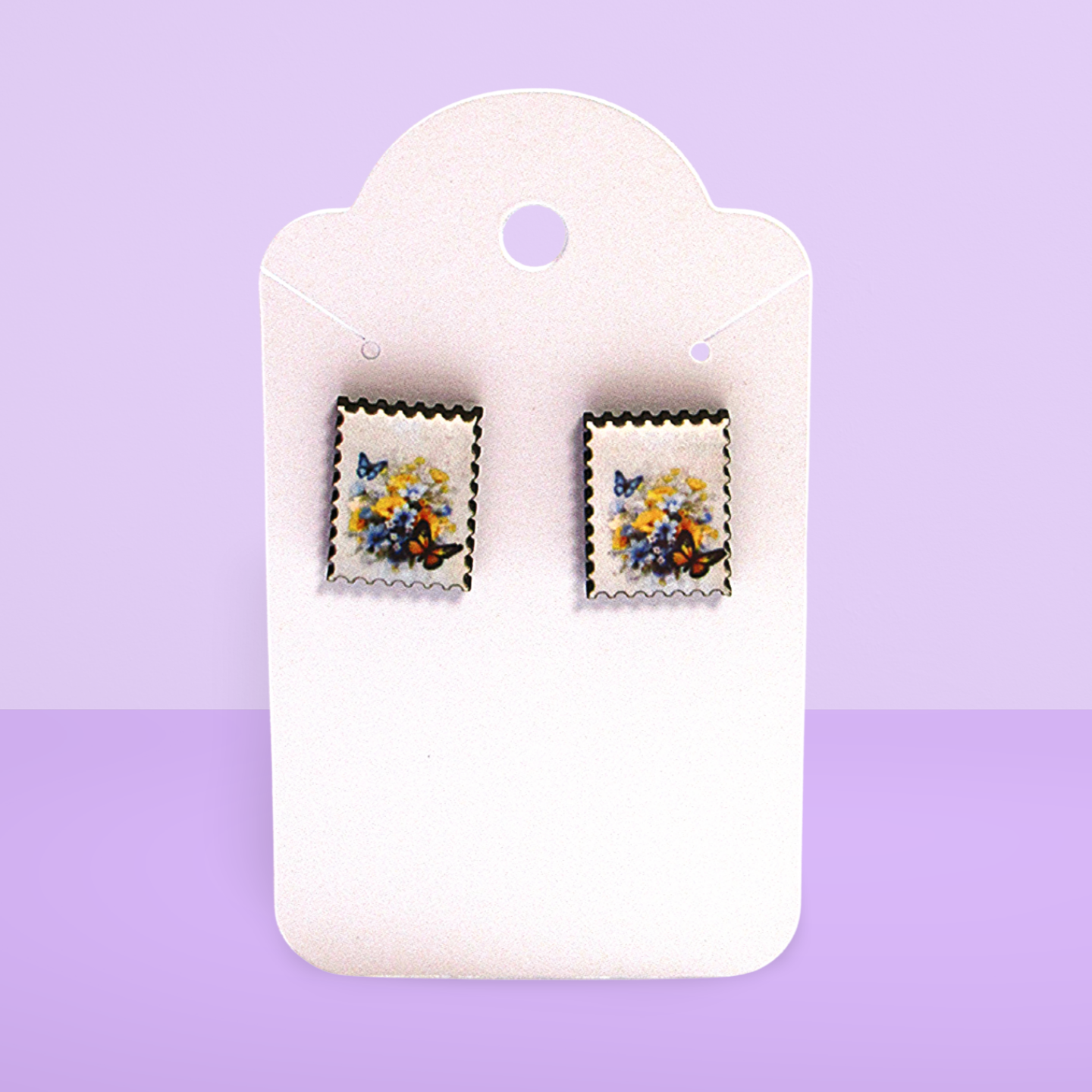 Stamp Shaped Sublimated Stud Earrings