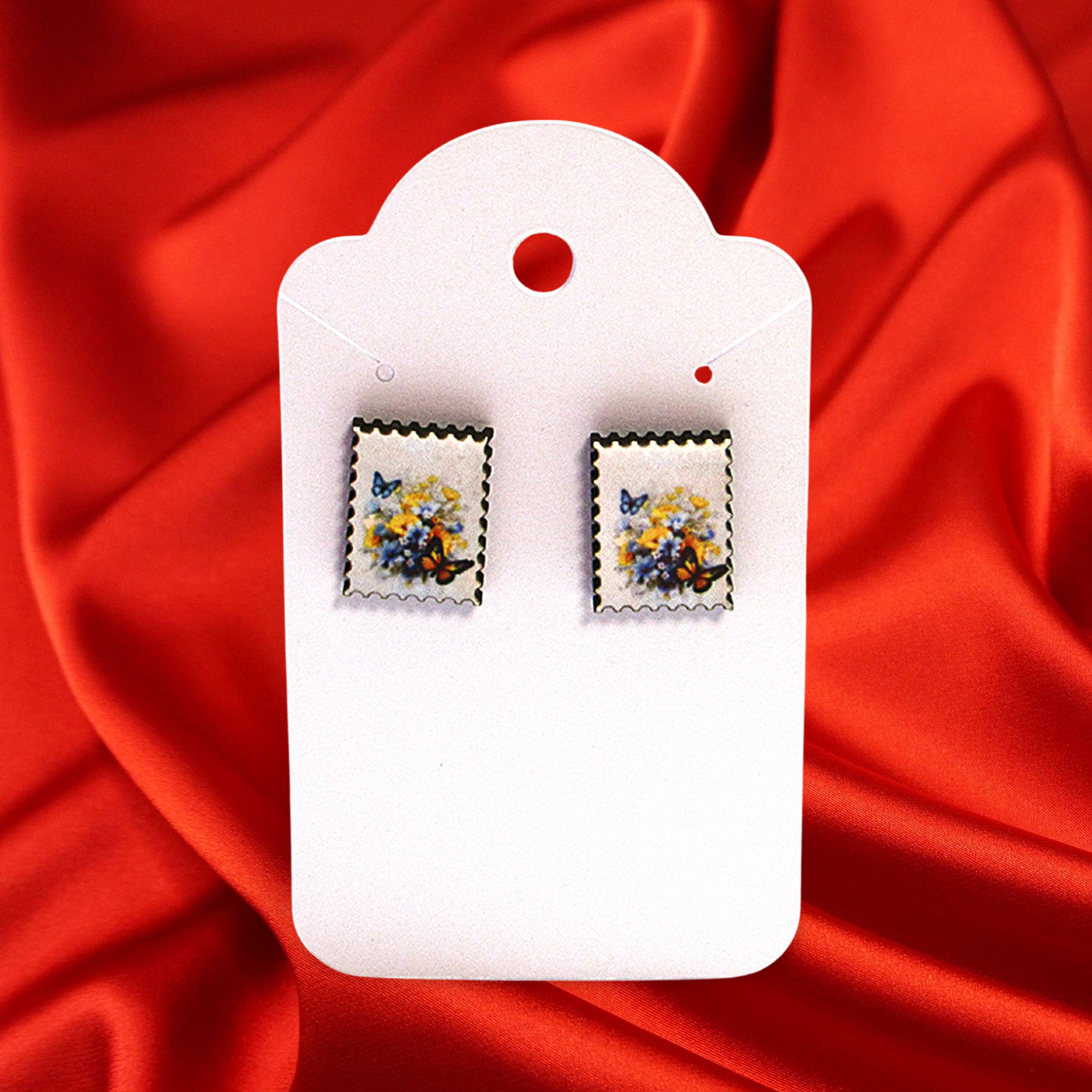 Stamp Shaped Sublimated Stud Earrings
