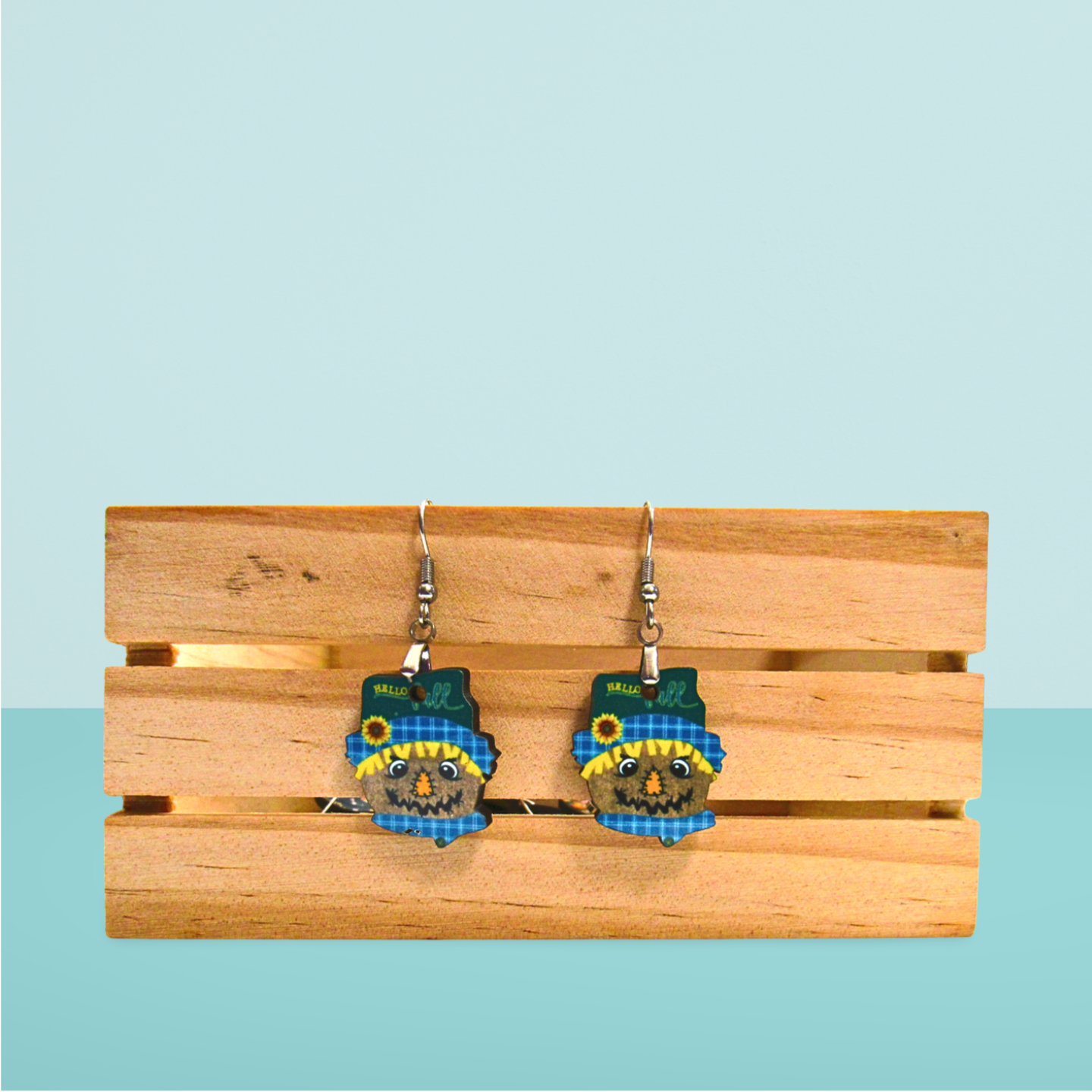 Scarecrow Head Shaped Sublimated Earrings