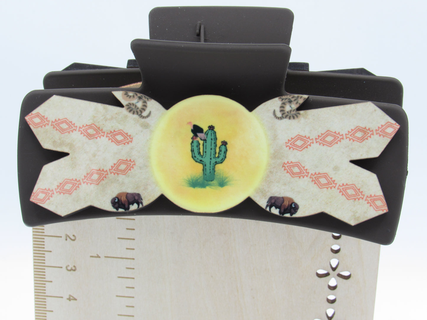 Western Buffalo Cactus Hair Claw Clip | Southwestern Desert Snake Accessories