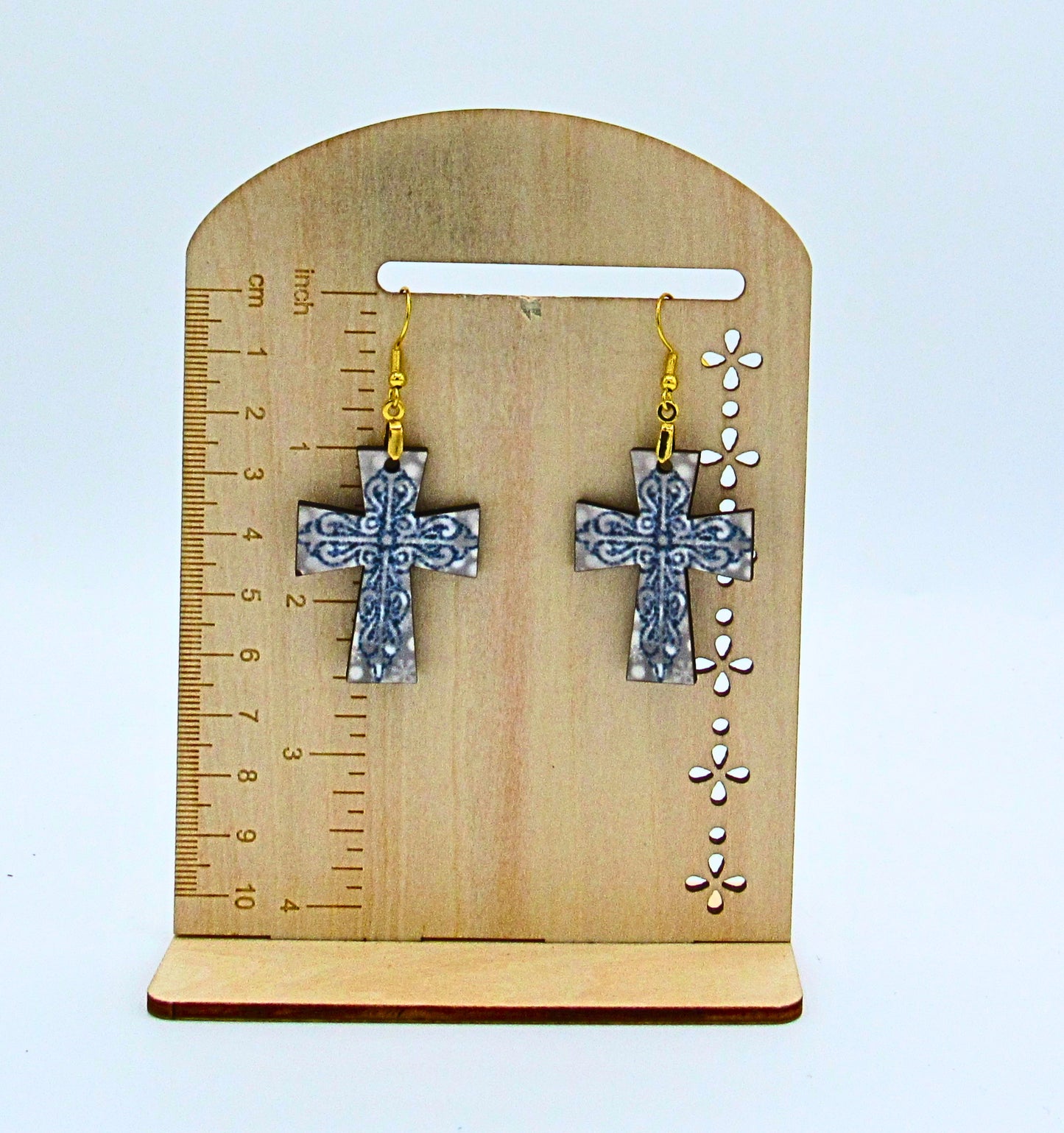 MDF-Cross Shaped Sublimated Earrings 1.5 inches