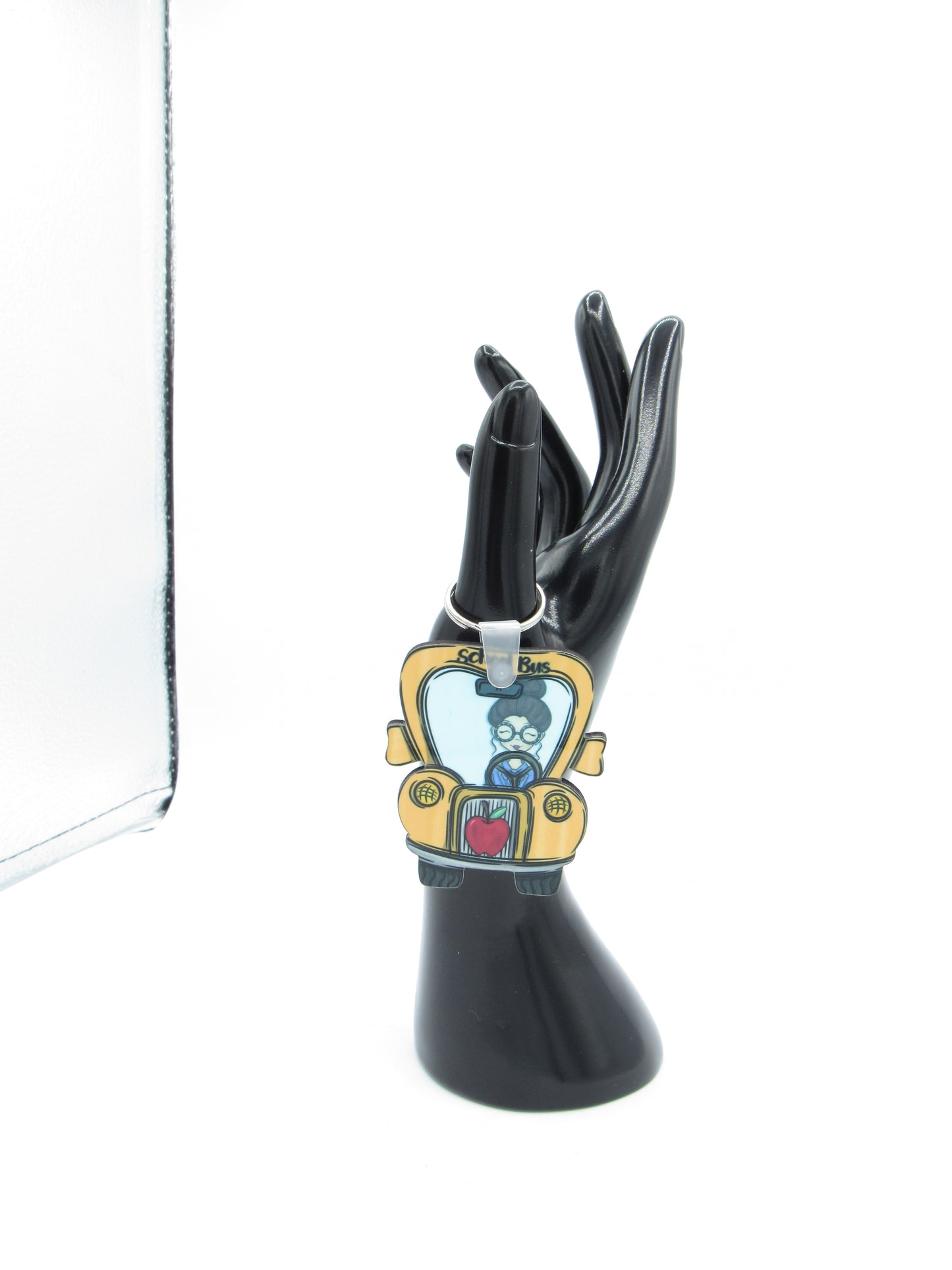 School Bus Keychain MDF Sublimation Key Ring Truck Charm Bus Driver Gift