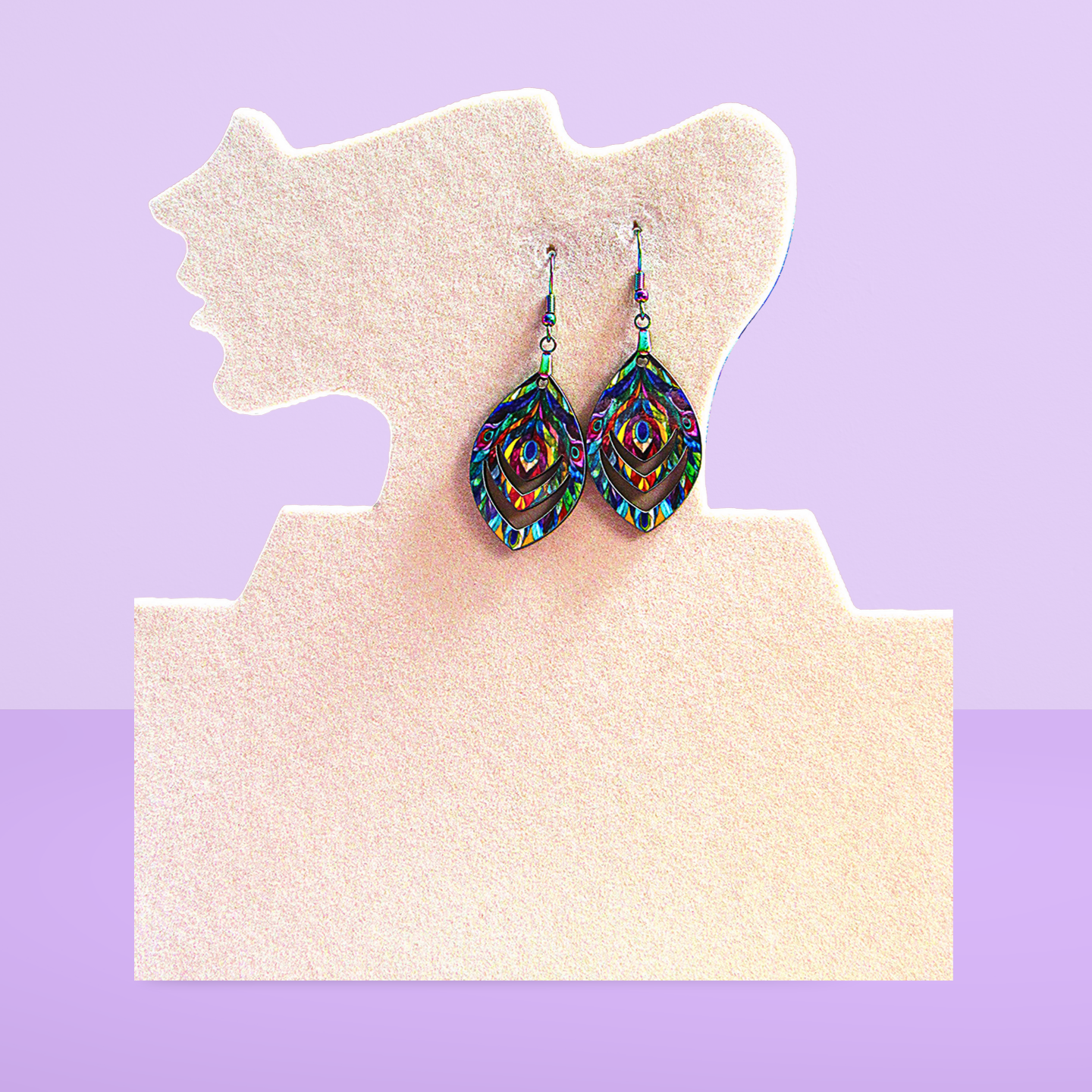 Open Teardrop Shaped Sublimated Earrings 1.5 inch