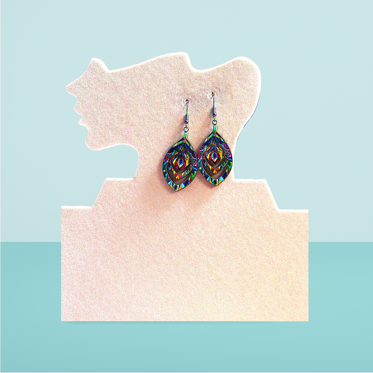 Open Teardrop Shaped Sublimated Earrings 1.5 inch