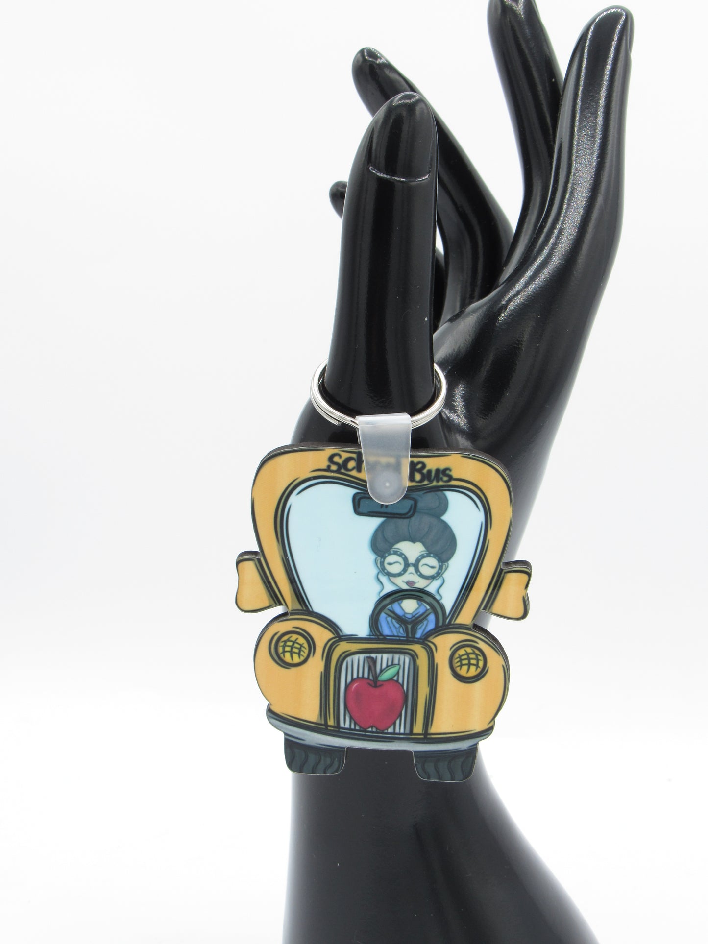 School Bus Keychain MDF Sublimation Key Ring Truck Charm Bus Driver Gift