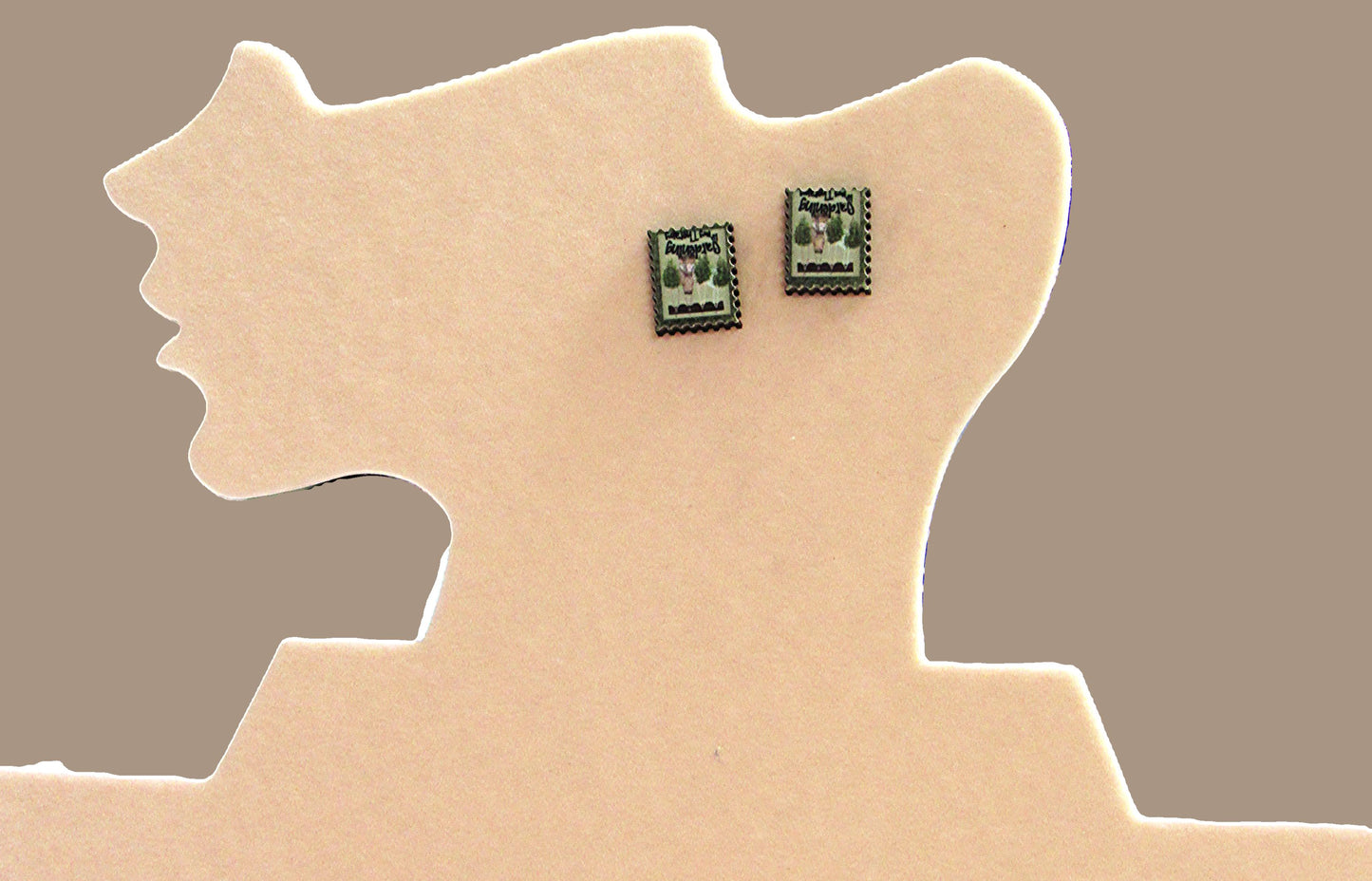 Stamp Shaped Sublimated Stud Earrings