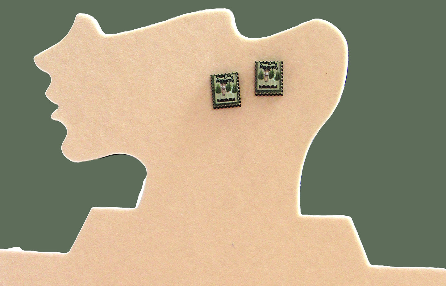 Stamp Shaped Sublimated Stud Earrings