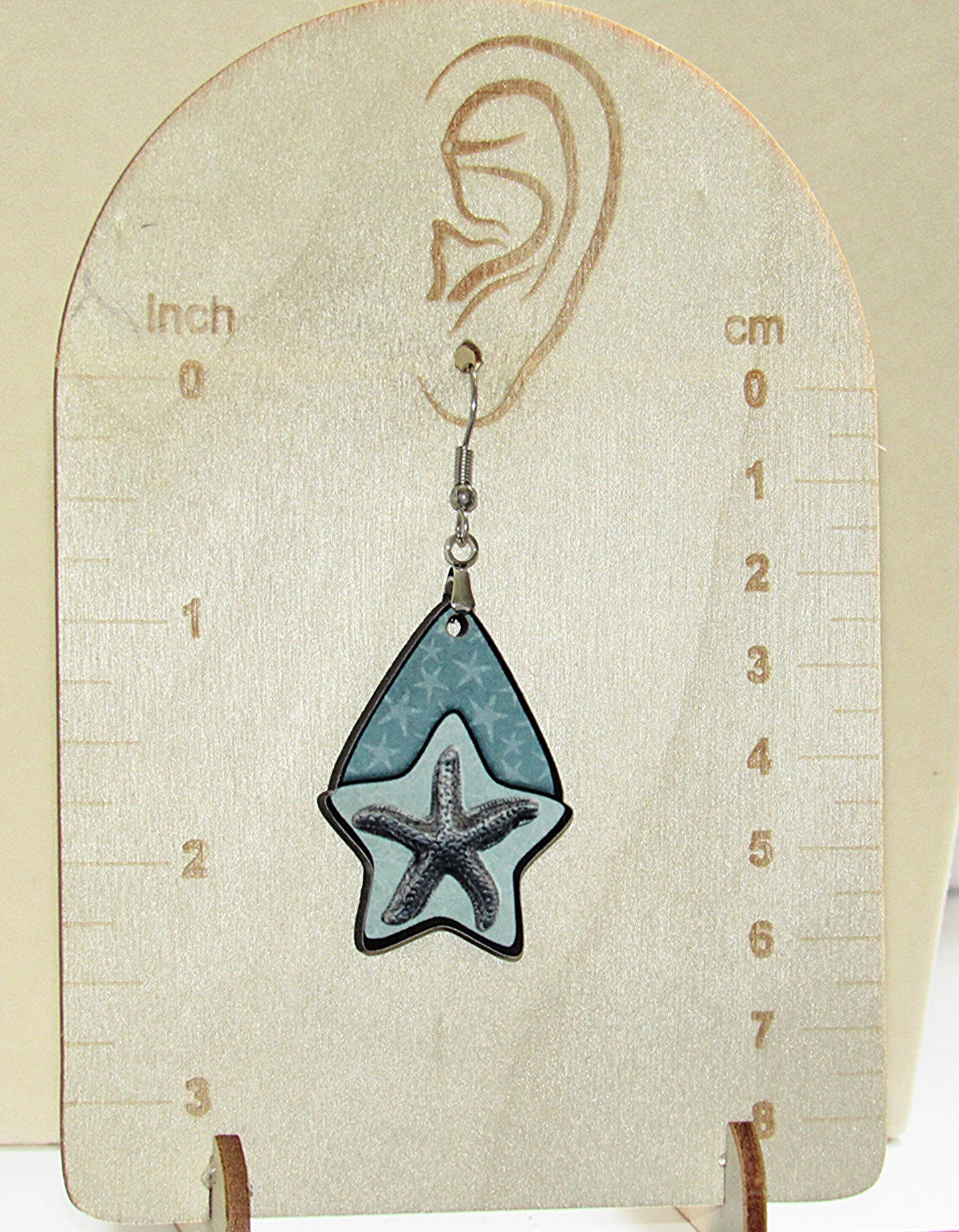 Teardrop Star Shaped Sublimated Earrings