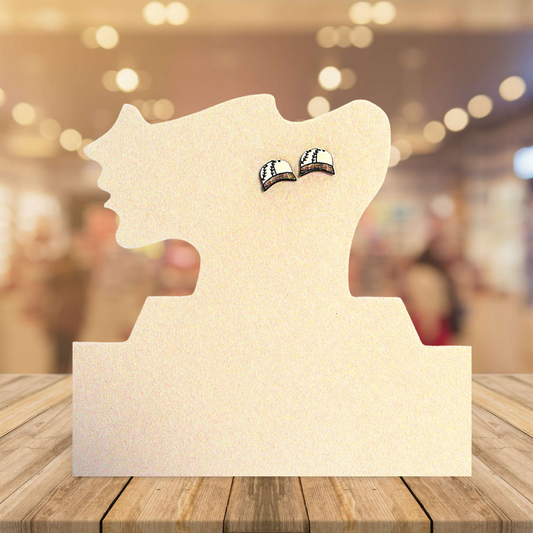 Baseball Cap Shaped Sublimated Stud Earring