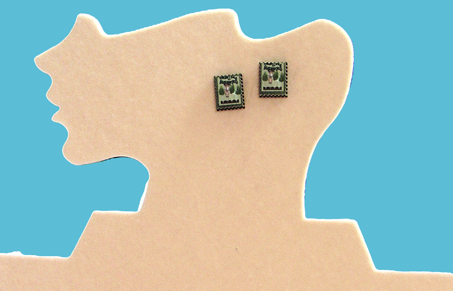Stamp Shaped Sublimated Stud Earrings