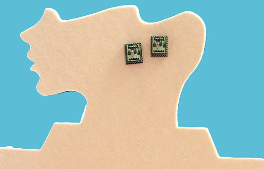 Stamp Shaped Sublimated Stud Earrings