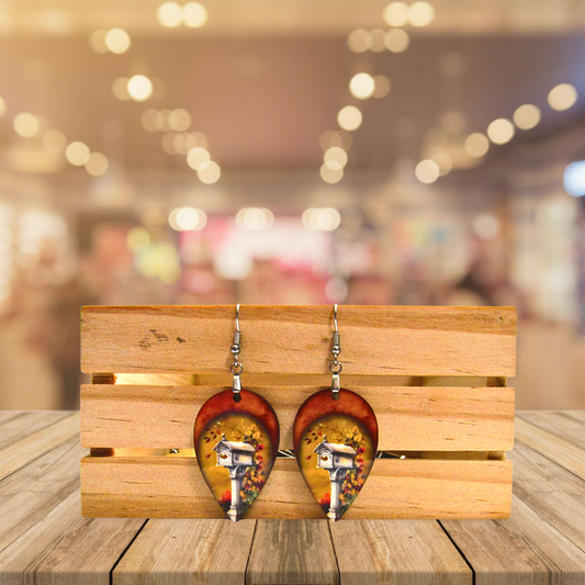 Reverse Teardrop Shaped Sublimated Earrings