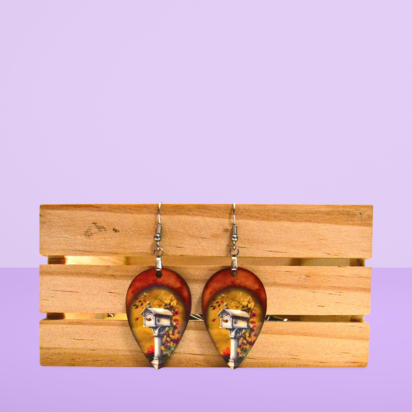 Reverse Teardrop Shaped Sublimated Earrings