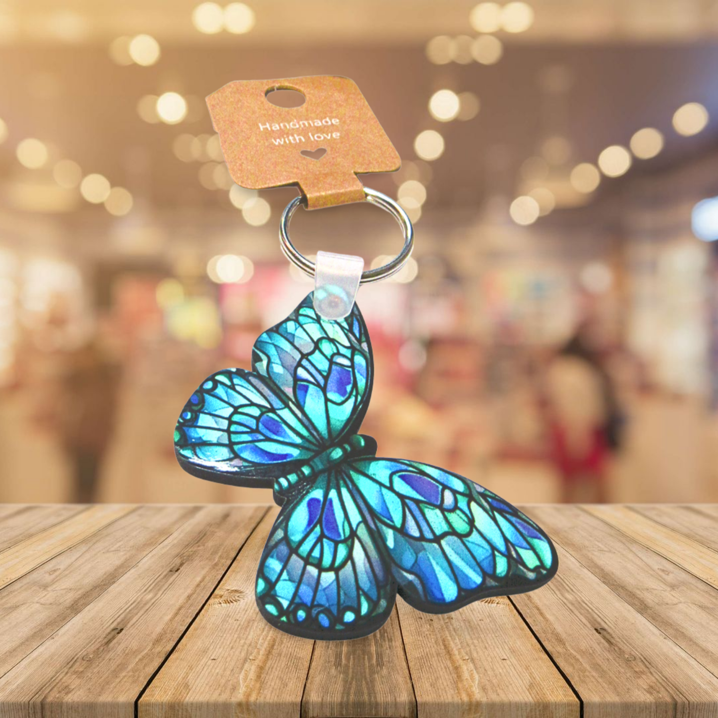 Butterfly Shaped Sublimated Keychain MDF
