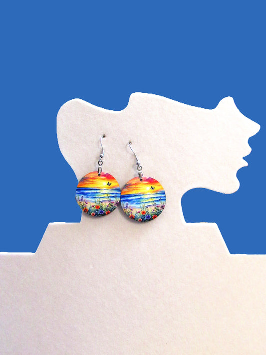 Round Shaped Sublimated 1 inch Earring
