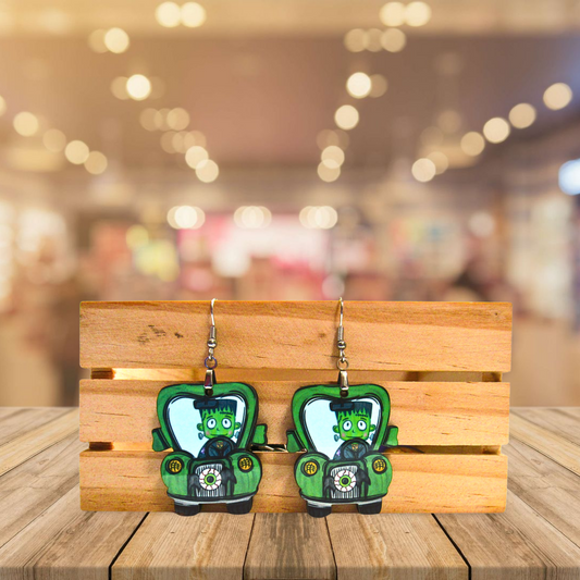 Truck Shaped Sublimated Earring