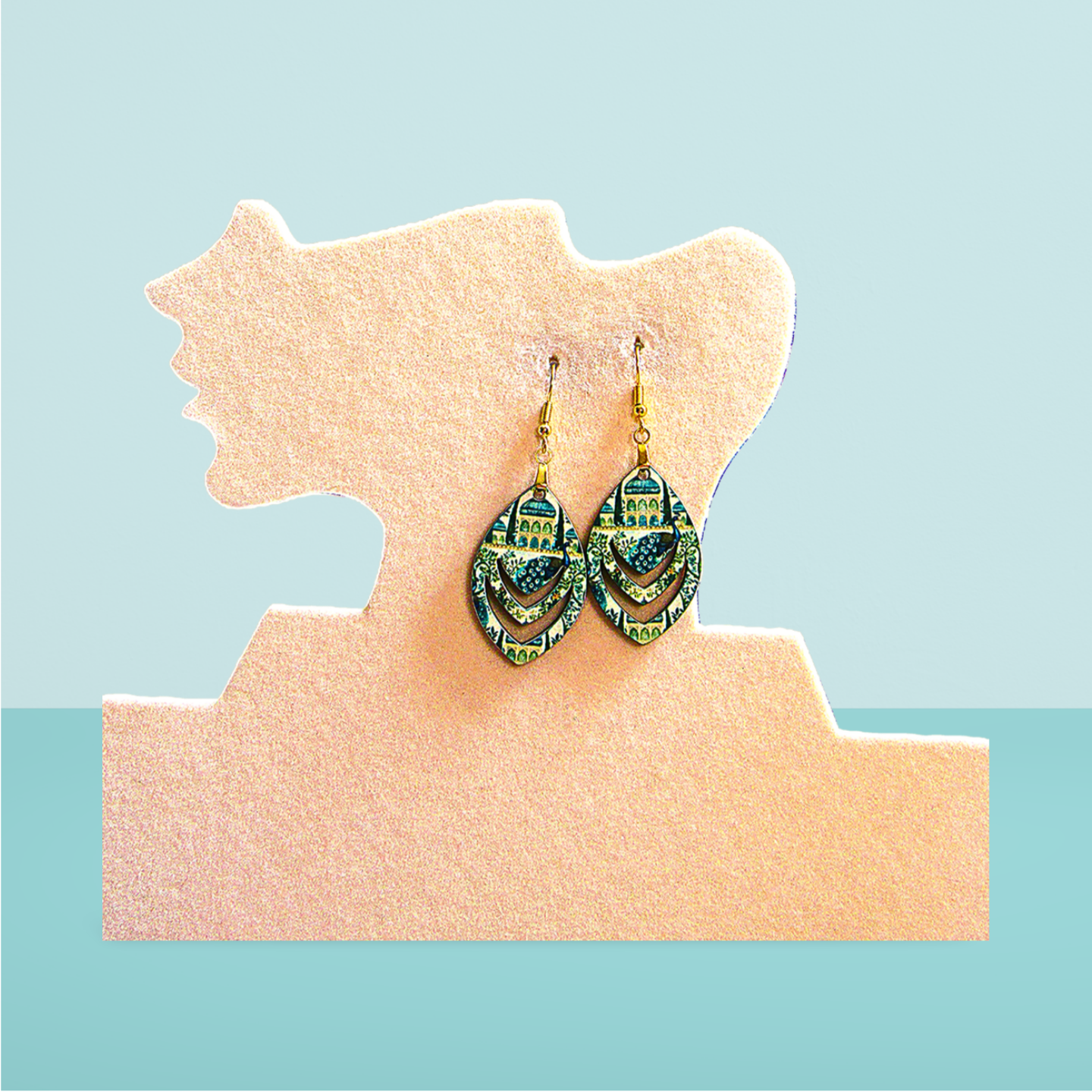 Open Teardrop Shaped Sublimated Earrings 1.5 inch