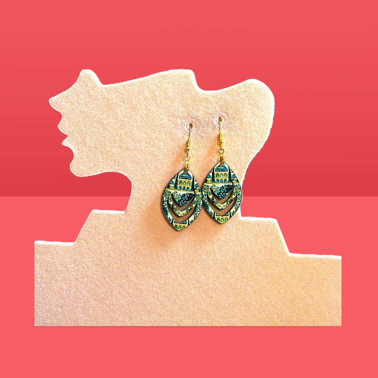 Open Teardrop Shaped Sublimated Earrings 1.5 inch
