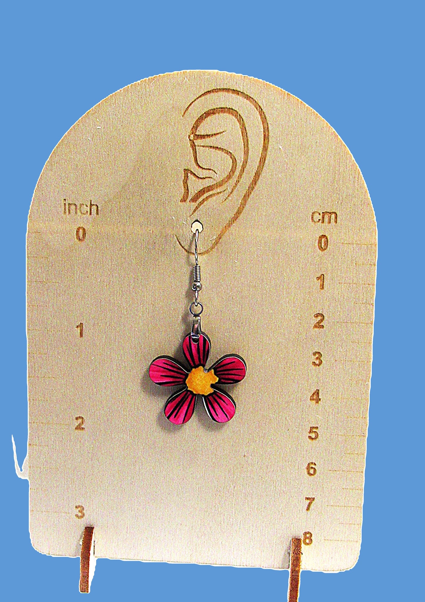 1 inch Hippie Flower Shaped Sublimated Earrings MDF