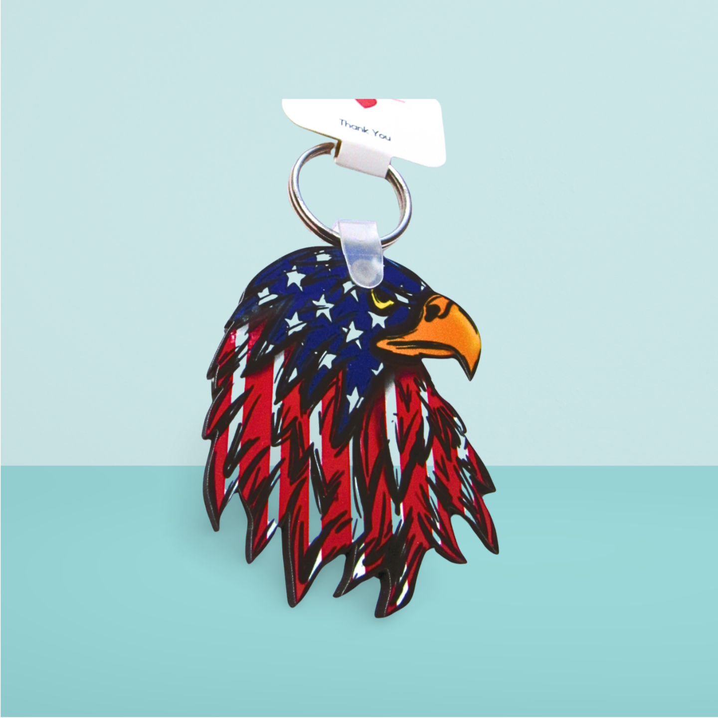 Eagle Head Shaped Sublimated Keychain