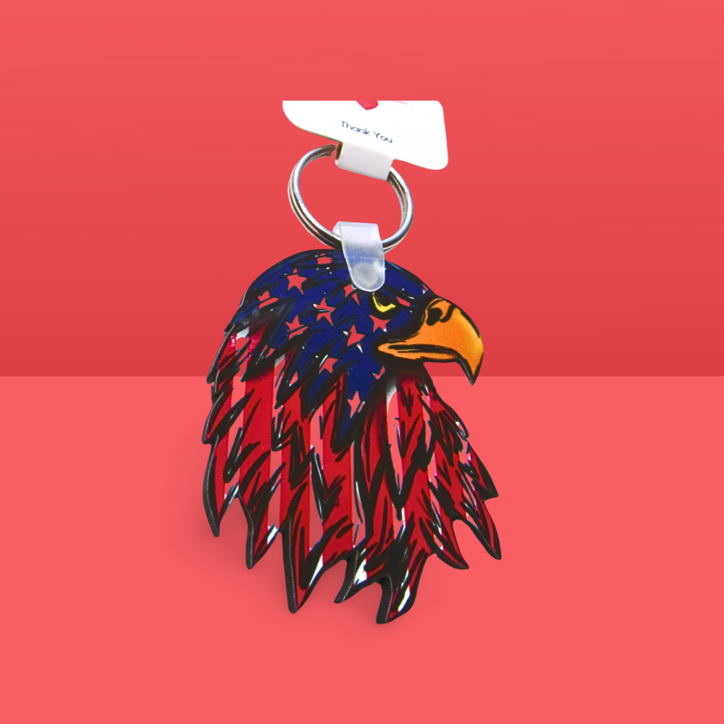Eagle Head Shaped Sublimated Keychain