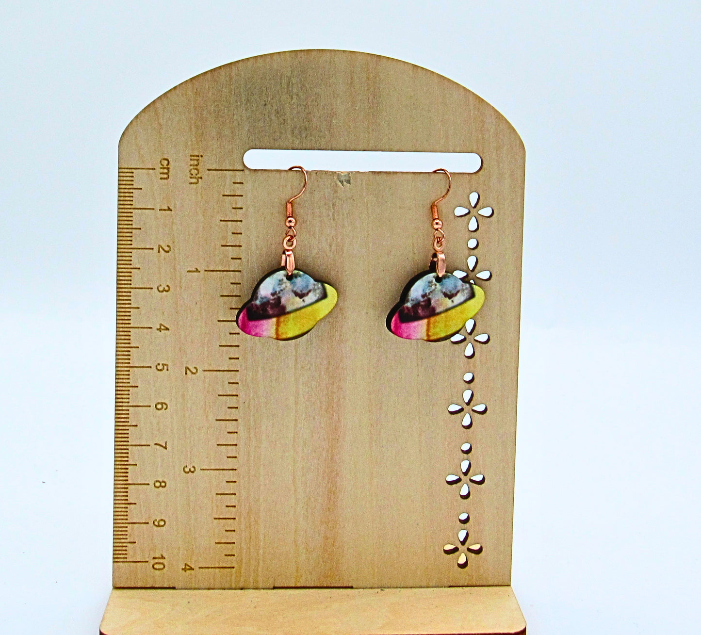 MDF-Planet Shaped Sublimated Earrings 1 inch